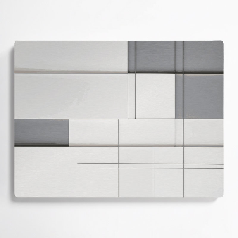 Minimalisme 15, art mural gris en métal, H 11 po x l 14 po