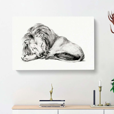 Sleeping Lion by Jean Bernard - Wrapped Canvas Print
