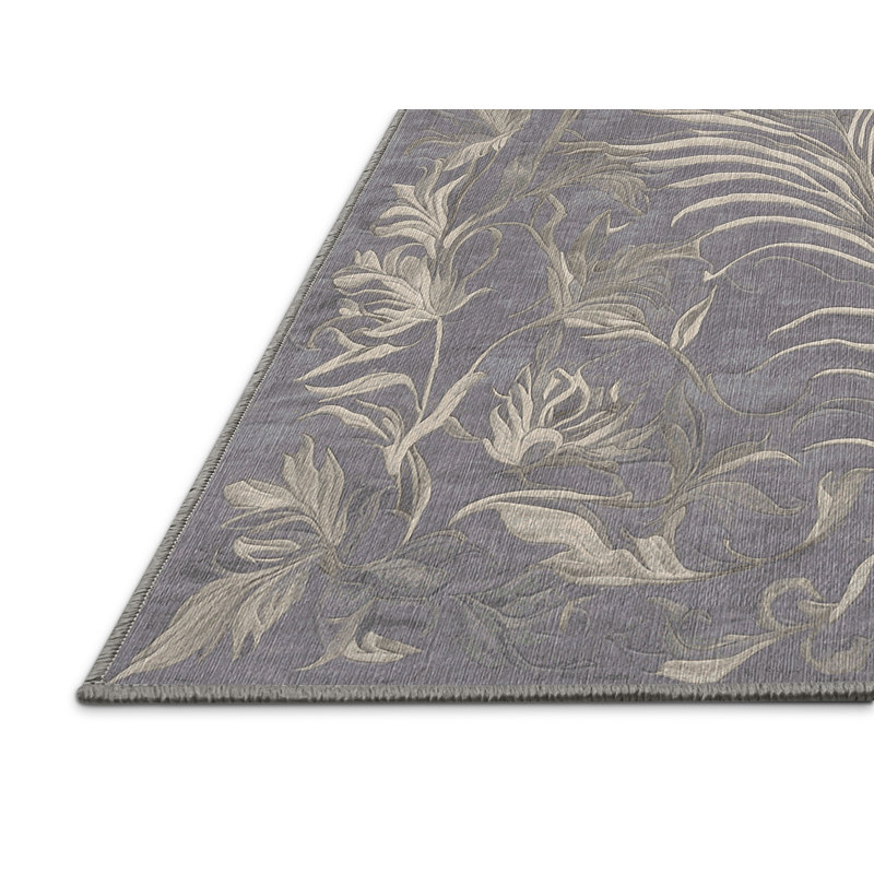 Machine Washable Pink Area Rug, Rectangle 8' x 12'