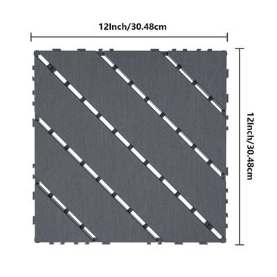 44 Pack Outdoor Interlocking Deck Tile Plastic Flooring for Patio, Balcony, General Home & Garden Use