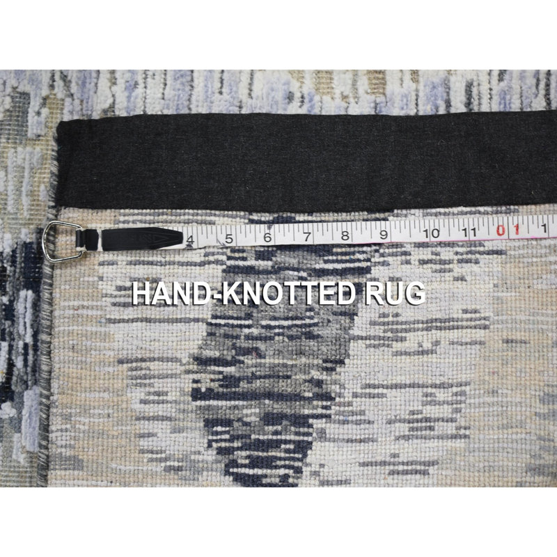 Gris noué à la main gris de conception unique 2 pi x 3 pi Tapis décoratif