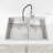 33"X19" Embedded Double Bowl Kitchen Sink, Overmount Handmade Sink In Brushed (Sink Only)
