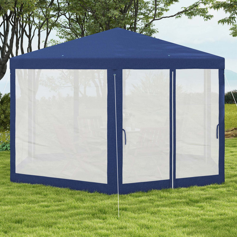 Tente de réception d'extérieur 13 pi x 11 pi Outsunny, Bleu
