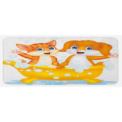 Solid Color Polyester Kitchen Mat