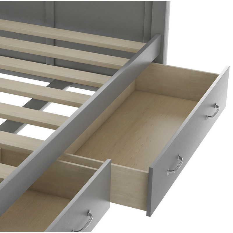 Lit de jour rembourré avec pieds de soutien - tête de lit et accoudoirs, essentiel pour la chambre à coucher, Gris