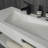 48" Wall-Mounted Floating Bathroom Vanity with V-Shaped Stone Resin Sink, Open Shelf and P-Trap-116542774
