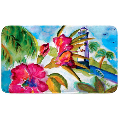 Lighthouse and Florals Bath Mat