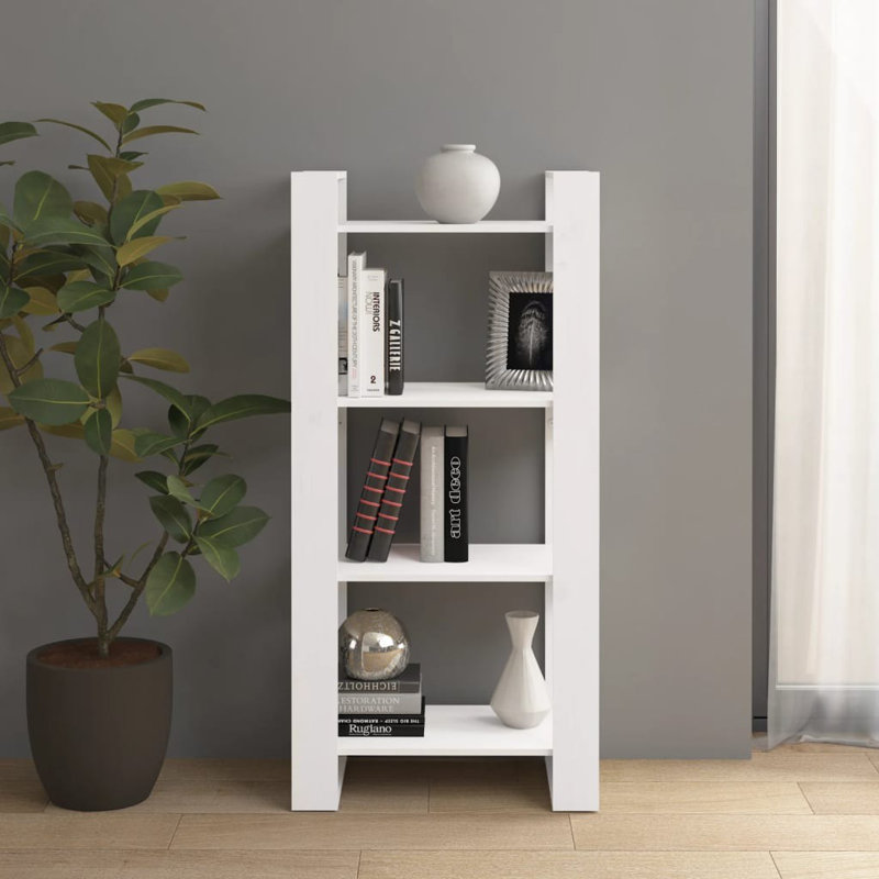 Gelissa 125cm H Solid Wood Etagere Bookcase, 125Cm H x 60Cm W, White