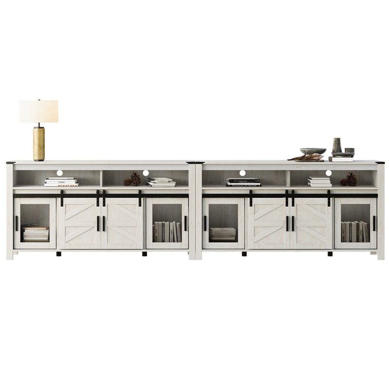 Meuble télé 118 po August Grove®, Blanc / Chêne