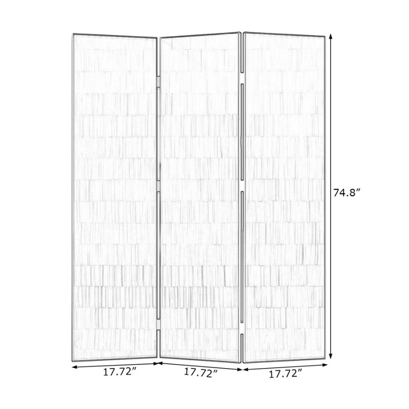 Cloison 3 pièces, H 74,80 po x l 59,06 po x P 1,97 po