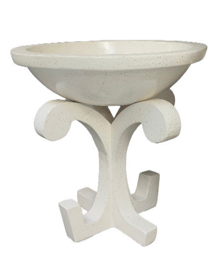 White Terrazzo Ionic Pot On Base