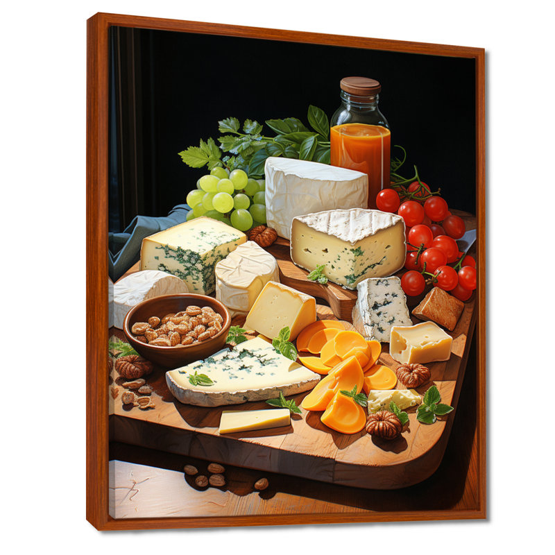 Food Gourmet Cheese Board II - Impressions encadrées pour la cuisine, Cadre flottant brun, 20" H x 12" W