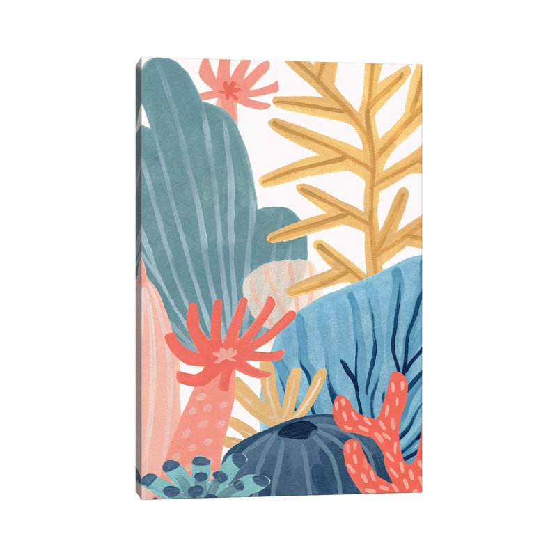 Paper Reef I by June Erica Vess - Wrapped Canvas Painting, 20.32 cm H x 30.48 cm W