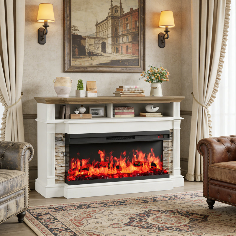 Meuble télé 52 po Farmhouse, Blanc antique