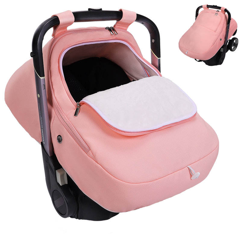 Housse de siège d'auto pour bébé pour bébé, auvent doux et respirant par temps froid, Rose