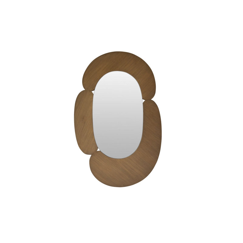 Eda Novelty Solid Wood Mirror, 44.88" x 29.13", Natural Wood