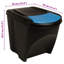 Polypropylène anthracite vidaXL empilable 19,8 gallons