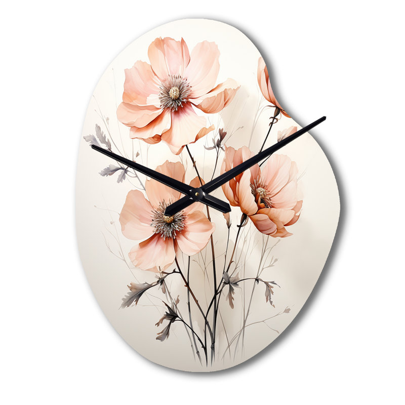 Horloge murale en forme de fleur unique en métal Khrystyne, Petit