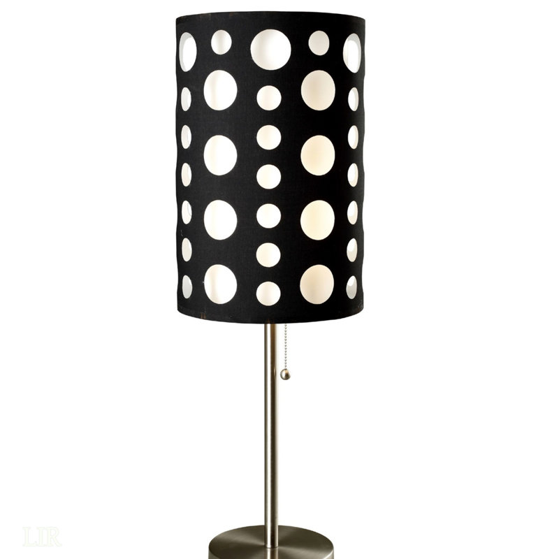 Lampe de table en métal 33 po, Blanc/Noir