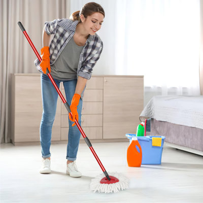 Spin Mop Replacement Handle - 4-Section 30" to 58" Mop Handle Replacement Stick Compatible with O-Ceda Spin Mop, EasyWring Mop Handle for Floor Cleaning(Mop Head&Base not Include)