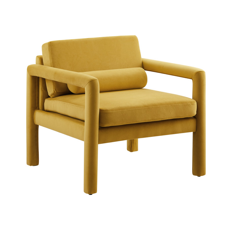 Ensemble de 2 fauteuils Solaris, Velours jaune