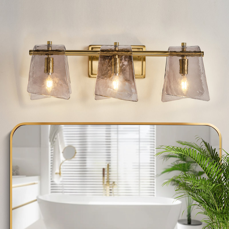 Éclairage pour salle de bain 3 lumières Aidyn, Doré