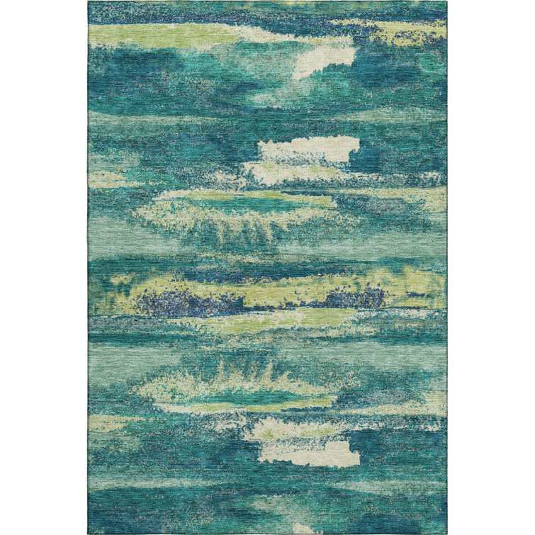 Premium Machine Washable Prisco Emerald Rug