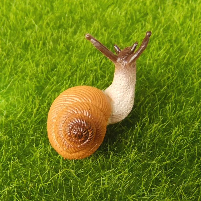 4 pièces mignonne petite escargot réaliste fée jardin terrarium décor figurine jouets pour animaux