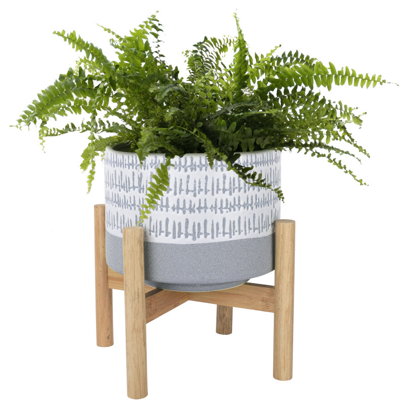 Tierney Pot Planter, Gray Blue, 9.3" H x 7.3" W x 7.3" D