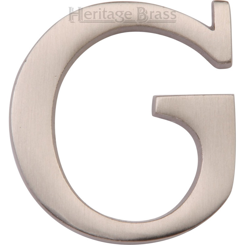 Heritage Brass Heritage Alphabet Rear Fix 5.1cm (2"), G, Satin Nickel