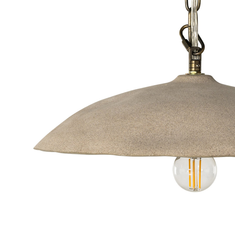 Luminaire suspendu en dome à 1 lumière, Porcelaine sable clair