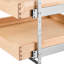 Tiroir en bois à 2 niveaux pour armoire, glissière à fermeture en douceur, rails en métal, rangement solide à hauteur réglable, réglages