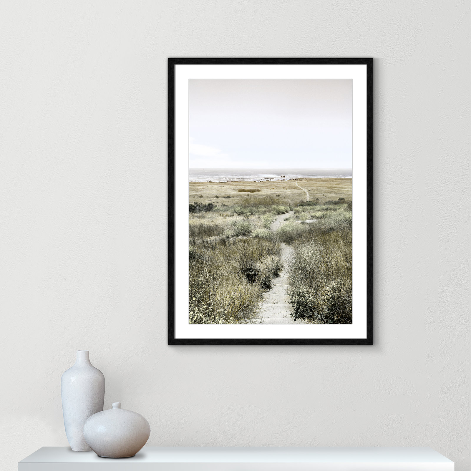 Toscani "Footpath to Paradise" Print, Black Wood Grain, 25.5 W x 35.5 H x 0.75 D