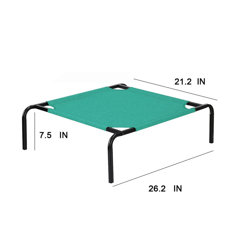Lit surélevé surélevé pour chien, Vert, L 32 po x P 21,2 po x H 7,5 po