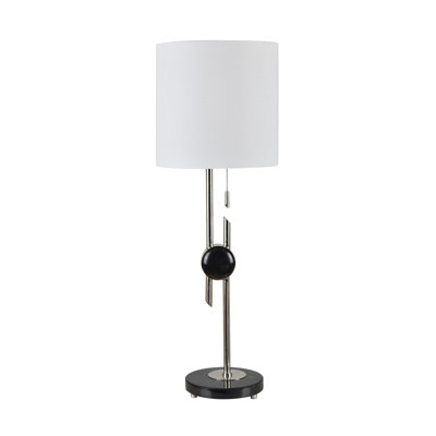31.5" Metal Table Lamp With White Shade