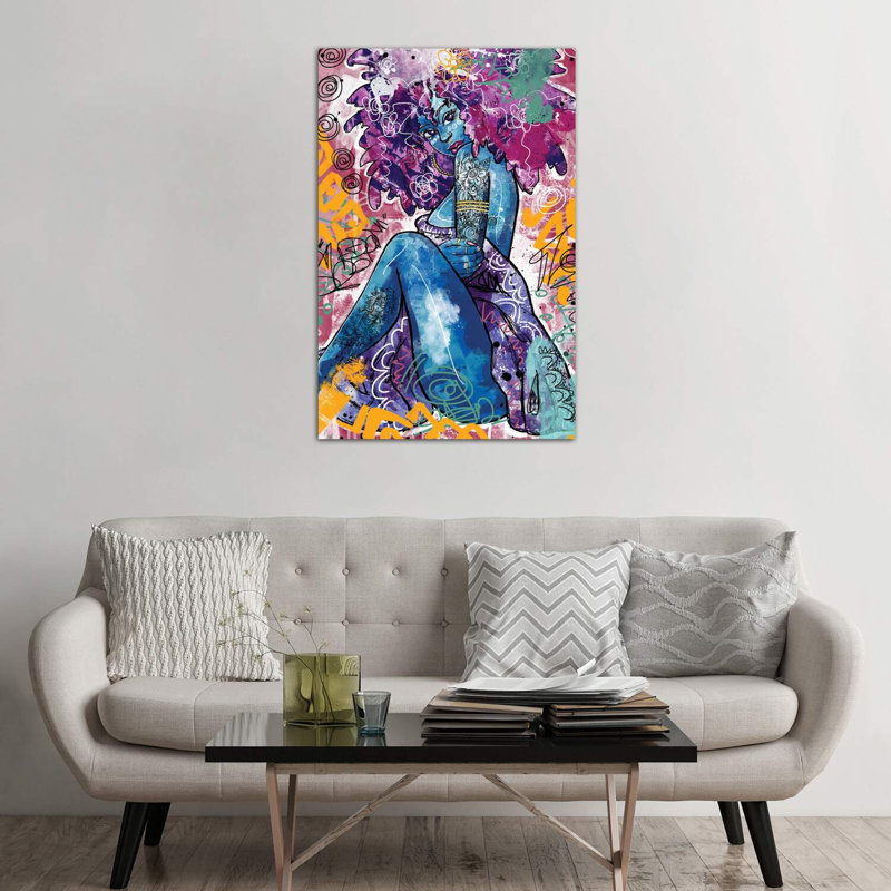 «Ife» par Justin Copeland, Toile tendue, H 48 po x l 32 po x P 1,5 po