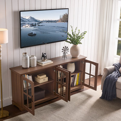 Turin 70" 4 Glass Door TV Stand