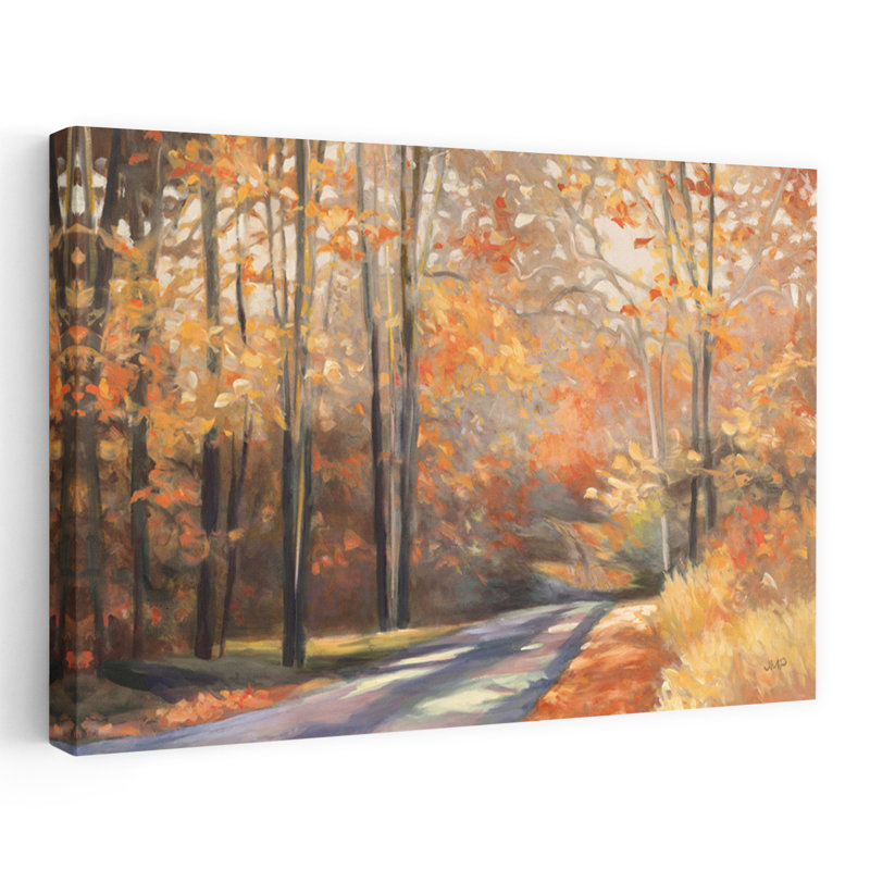 Route de campagne - Art de feuillage d'automne, H 16 po x l 24 po