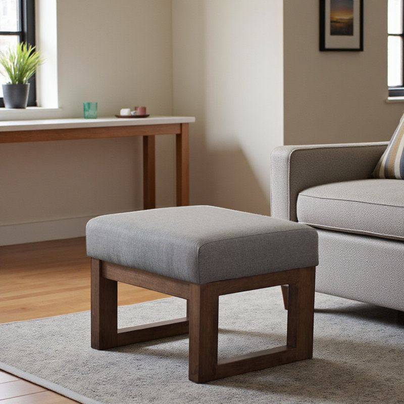 Tabouret avec repose-pieds Osprey, Polyester gris