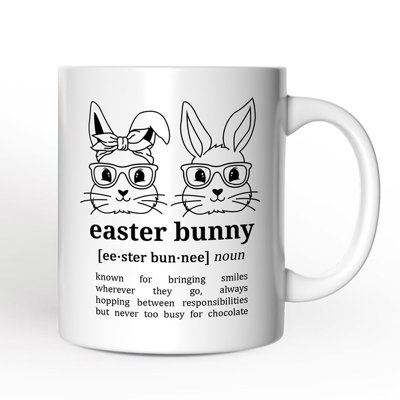 Easter Bunny Definition Mug, Funny Spring Gift With Custom Name
