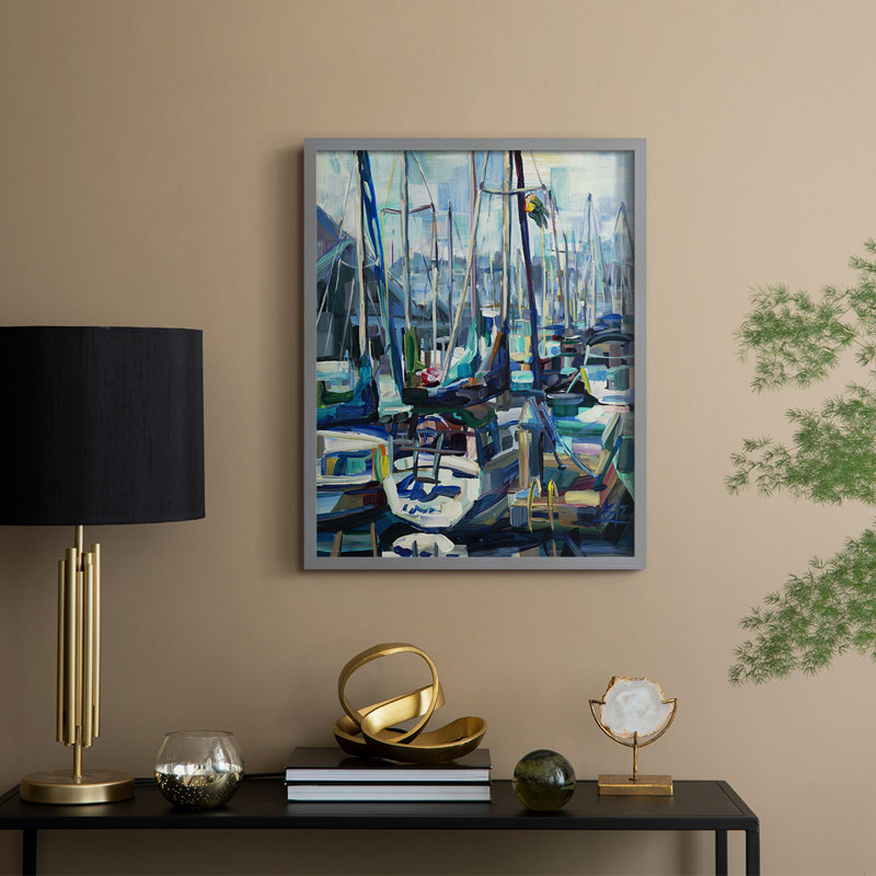 Edmonds Marina Framed Print - Solid Wood