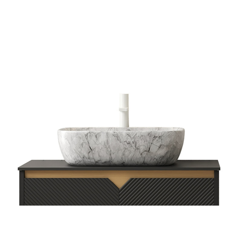 Durable Ceramic Volakas Style 19'' Bathroom Sink For Contemporary Spaces