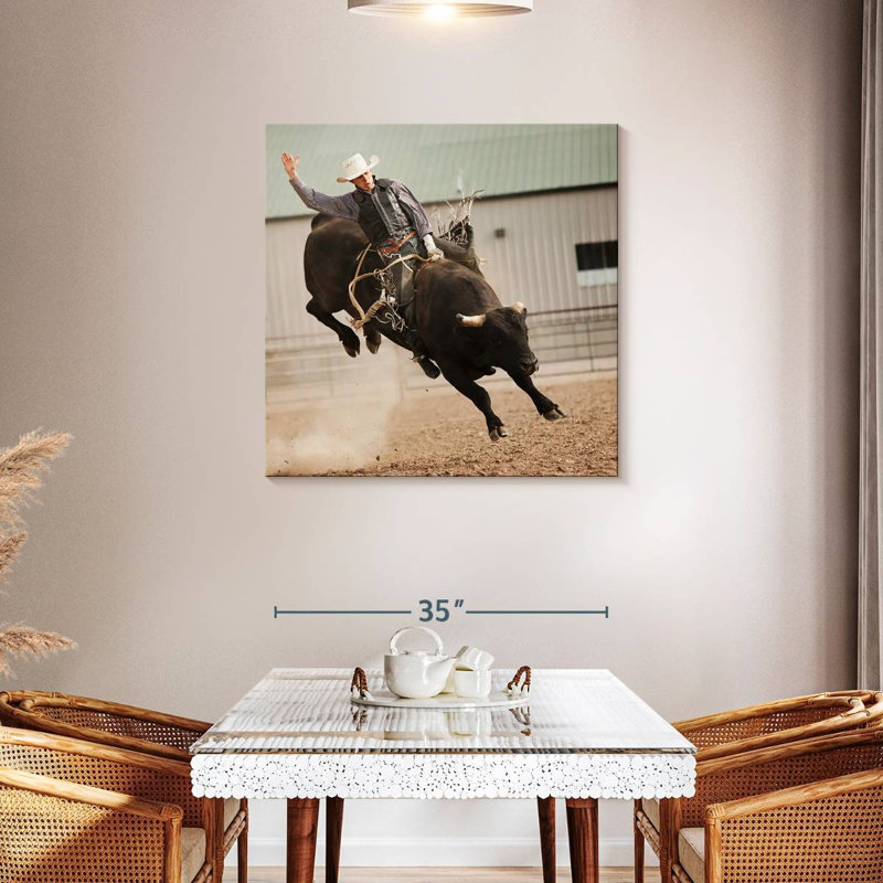Rodeo taureau Brampt Cowboy, H 36 po x l 36 po