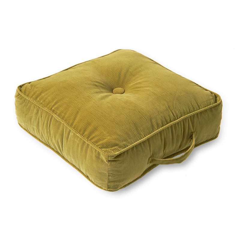 Coussin en microfibre de velours côtelé , Olive
