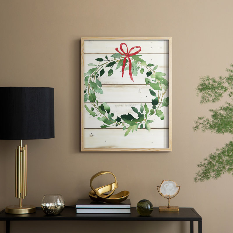 «Christmas Holiday», art encadré Dcccxxxvi - bois massif, H 15 po x l 12 po, Naturel