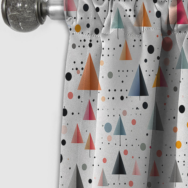 Tiny Triangles Pattern In Light Pink - Abstract Geometric Velvet Blackout Curtain - 1 Panels, 52" W x 108" L