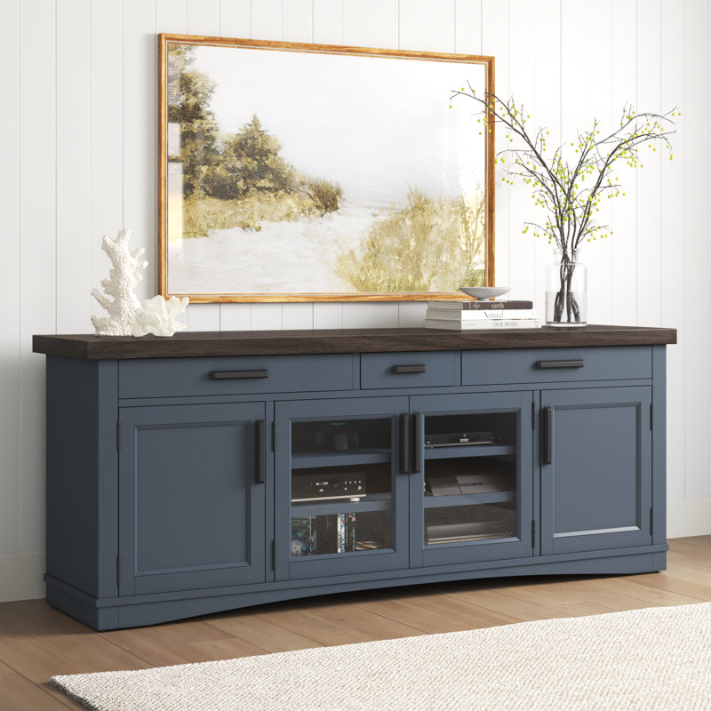 Stapleton TV Stand for TVs up to 85", Denim and Sable Wood