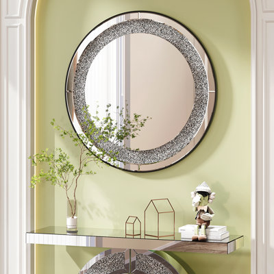 Miroir rond en cristal 33,46 "(85Cm)