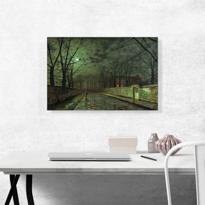 " Silver Moonlight 1880 " by John Atkinson Grimshaw Painting Print
