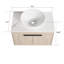 Meuble-lavabo mural moderne 30 po avec lavabo en chêne blanc et céramique